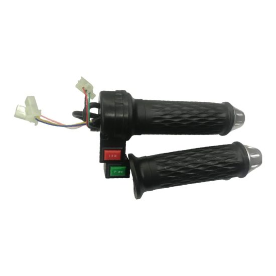 electric motorcycle controls featuring throttle and accelerator